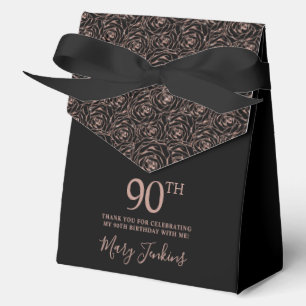 Ballotins Rose Gold Glitter Roses Merci pour votre 90e anniv