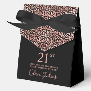 Ballotins Rose Gold Imprimé Léopard Merci pour 21 ans 