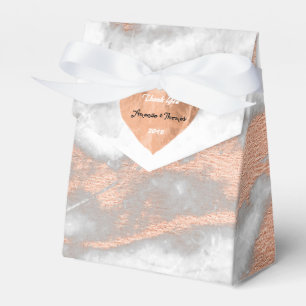 Ballotins Rose Gold Marbre Coeur en cuivre 16e mariage Faveu