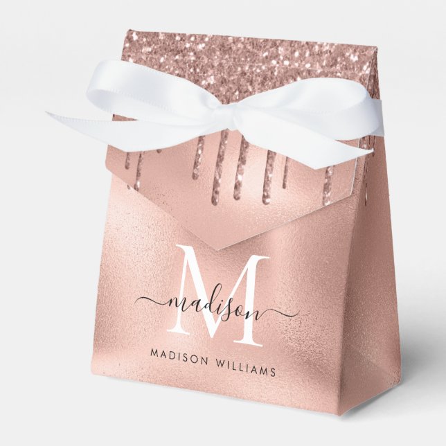 Ballotins Rose Gold Métallisé Glitter Rose Dégoulinant (Verso)