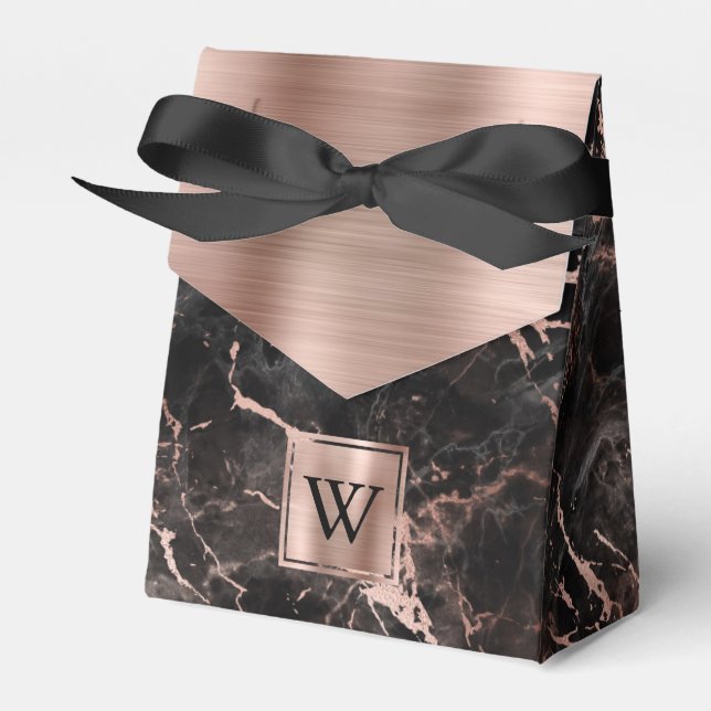 Ballotins Rose Gold Monogram Marbre Noir (Verso)