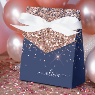 Ballotins Rose Gold Rose Pâle Bleu Nuit Paillettes Monogramm