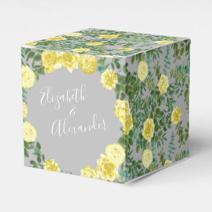 Ballotins Rose jaune vintage Floral Mariage gris