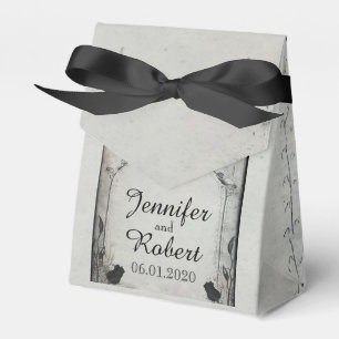 Ballotins Rose noir gothique Trellis Boîte de mariage Favor