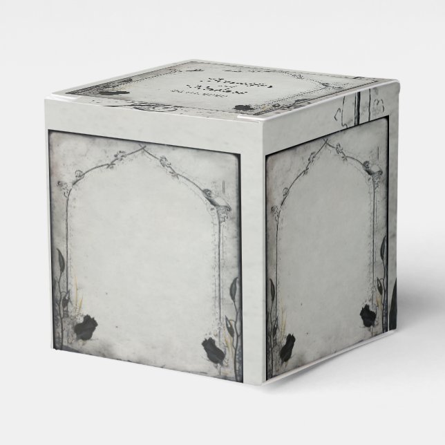 Ballotins Rose noir gothique Trellis Boîte de mariage Favor (Verso)