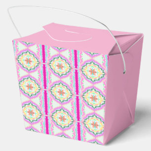 Ballotins Rose Pâle et Motif Floral Géométrique Doré