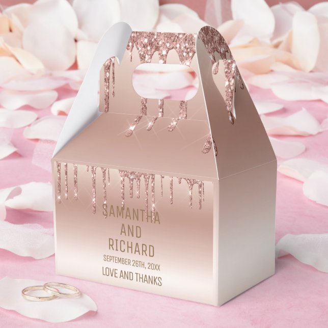 Ballotins Rose Parties scintillant à goutte d'or brillant mé (Mariage)