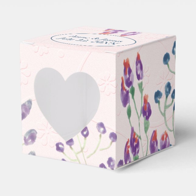 Ballotins Rose poudré gaufré avec fleurs (Verso)