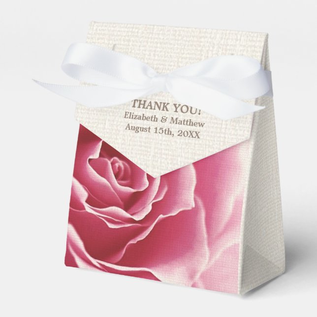 Ballotins Rose romantique Burlap Mariage Texture (Verso)