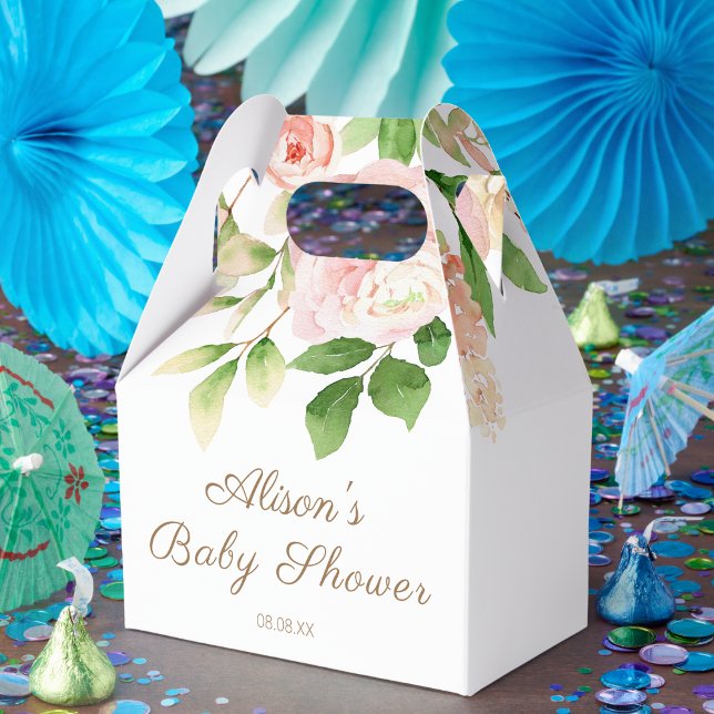 Ballotins Rose rose élégant Baby shower floral fille (Créateur téléchargé)