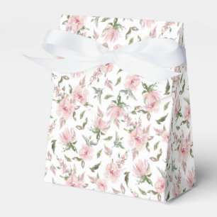 Ballotins Rose Rose Floral Blanc Bow Personnalisé Mariage