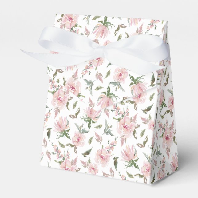Ballotins Rose Rose Floral Blanc Bow Personnalisé Mariage (Verso)