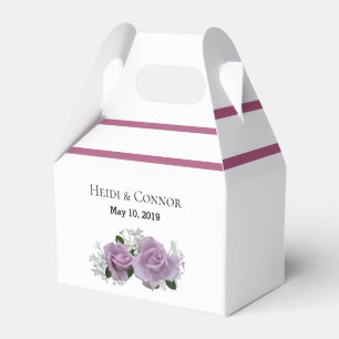 Ballotins Rose Roses Vert Feuilles Mariage Favor Box