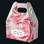 Ballotins Rose rouge motif de fleurs aquarelle mariage<br><div class="desc">Assiette en papier motif fleur aquarelle rose rouge. Conçue à partir de mes aquarelles originales.</div>