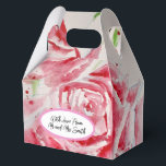 Ballotins Rose rouge motif de fleurs aquarelle mariage<br><div class="desc">Assiette en papier motif fleur aquarelle rose rouge. Conçue à partir de mes aquarelles originales.</div>