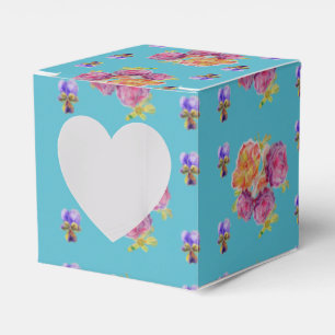 Ballotins Rose rouge Shabby Chic Turquoise Aqua Floral Favor