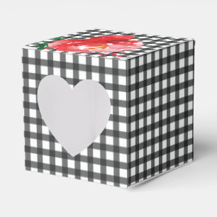 Ballotins Rose sur Gingham Noir et Blanc 2"