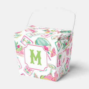 Ballotins Rose & Vert Palm Beach Mahjong & Mixers Monogramme