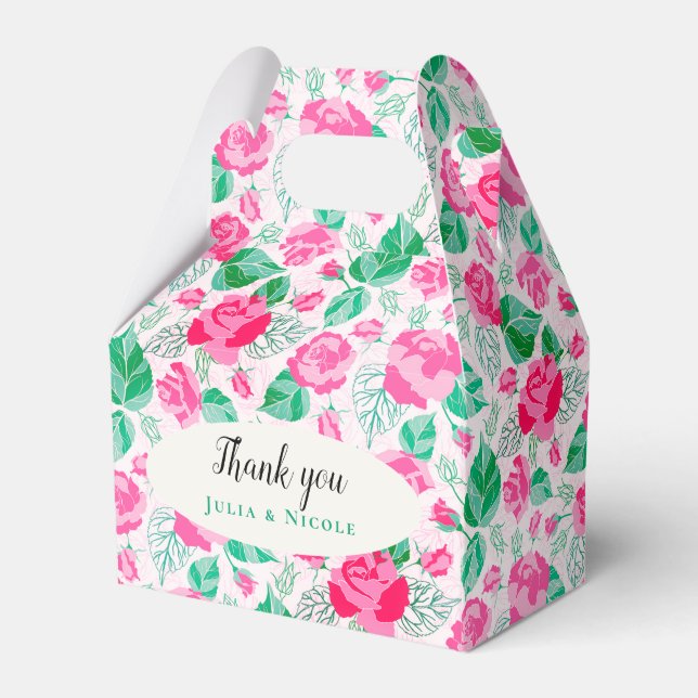 Ballotins Rose Vert Rose Pétales Fleurs Jardin Mariage (Verso)