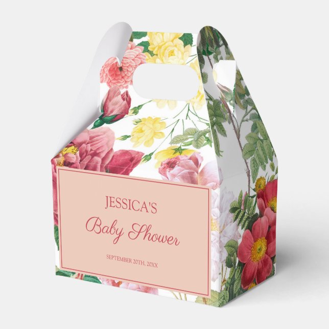 Ballotins Rose Vintage jardin de printemps Baby shower (Verso)