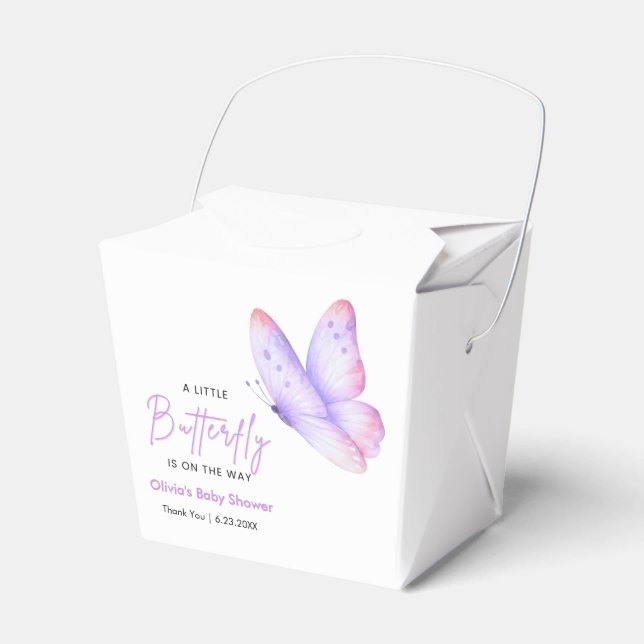 Ballotins Rose Violet Un Petit Bébé Papillon Shower Bébé  (Verso)
