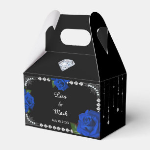 Ballotins Roses bleues romantiques et diamants