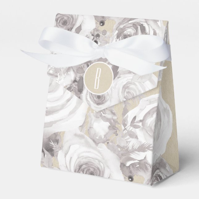 Ballotins Roses d'hiver rustiques blanches kraft shabby chic (Verso)