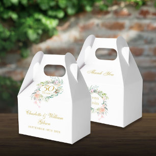 Ballotins Roses Floral 50e anniversaire de mariage en or