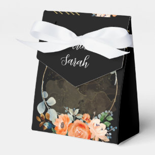 Ballotins Roses orange sur le mariage noir Favoriser Balloti