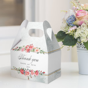 Ballotins Roses roses romantiques et Merci de calligraphie