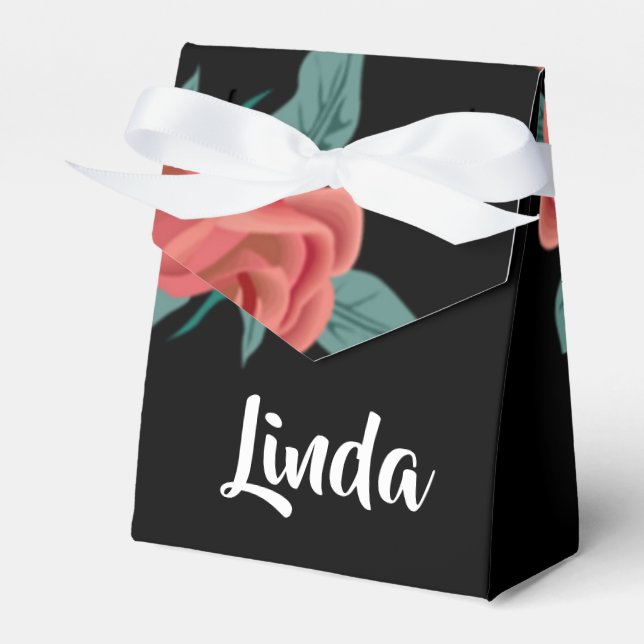 Ballotins Roses roses roses sur noir (Verso)