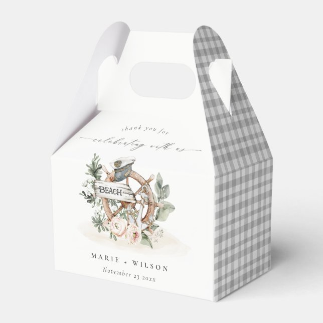 Ballotins Roue d'Ancre nautique rustique Mariage floral feui (Verso)