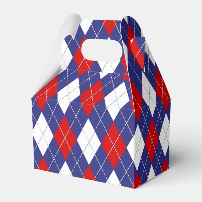 Ballotins Rouge, Blanc, Jacquard Bleu BOÎTE DE FAVEUR 2 PART (Verso)