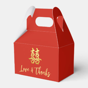 Ballotins Rouge classique mariage chinois amour et gratitude