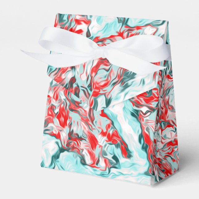 Ballotins Rouge et turquoise abstrait     (Verso)