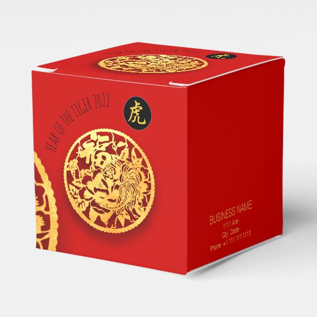 Ballotins Rouge Golden Tiger Papercut Chine Nouvel An 2022 C (Verso)