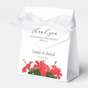 Ballotins Rouge Hibiscus Mariage Favor Box