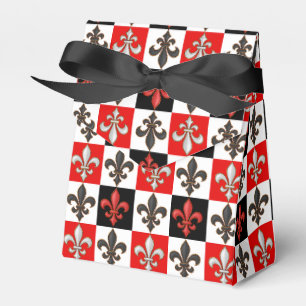 Ballotins Rouge Noir Blanc À damiers Fleur de lis Design