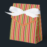 Ballotins Rouge, orange, Vert olive rayé<br><div class="desc">Rouge,  orange,  vert olive rayé ballotin avec cravate ruban. Parfait pour tous les thèmes de décoration cadeau; simple/minimaliste à maximaliste en fonction des agréments supplémentaires.</div>