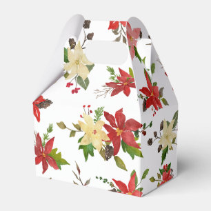 Ballotins Rouge Poinsettia vacances motif floral