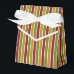 Ballotins Rouge rubis, Vert olive, Gris or<br><div class="desc">Rouge rubis,  vert olive et or rayé ballotin avec cravate ruban. Parfait pour tous les thèmes de décoration cadeau; simple/minimaliste à maximaliste en fonction des agréments supplémentaires.</div>