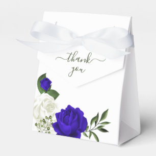Ballotins royal bleu & blanc fleurs verdure mariage