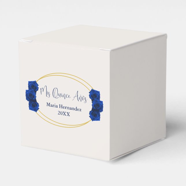 Ballotins Royal Blue et Gold Geometry Quinceañera (Verso)