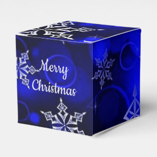 Ballotins Royal Blue Snowflake Motif Cube