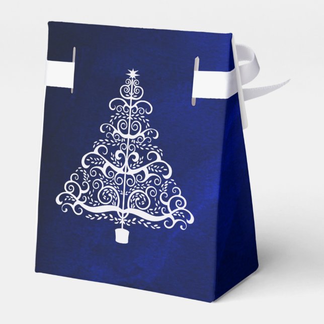 Ballotins Royal Blue White Christmas Tree Mariage (Arrière)