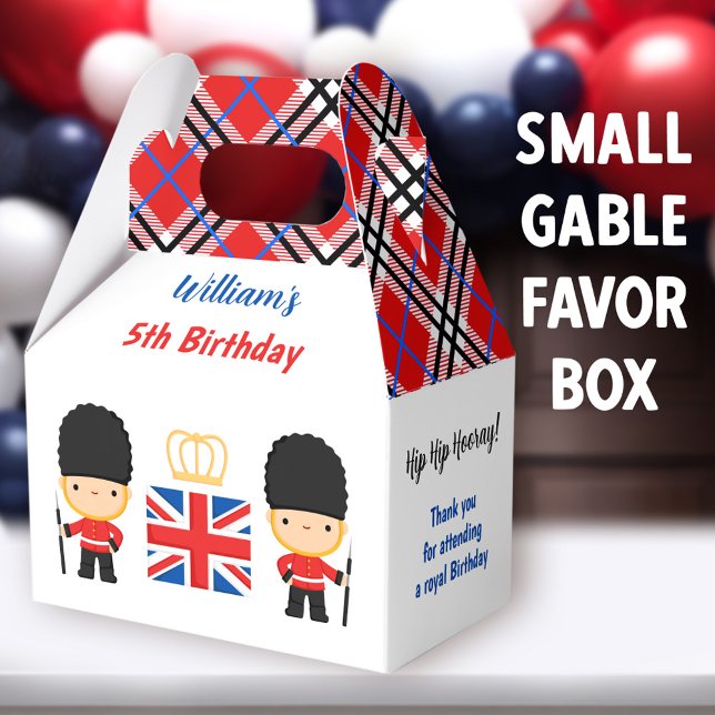 Ballotins Royal London Guards British Tartan Boy Anniversair (Royal London Guards Small Gable Favor Boxes - You can choose from 3 sizes of these gable favor boxes)