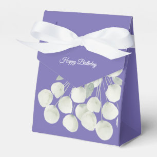 Ballotins ruban blanc floral illusima Joyeux Anniversaire
