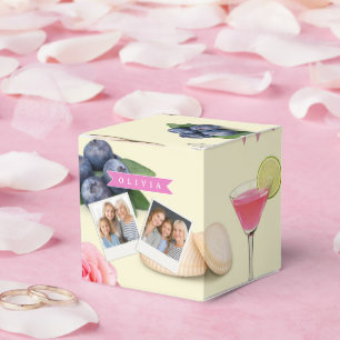 Ballotins Ruban de cocktail rose coquette personnalisé adora