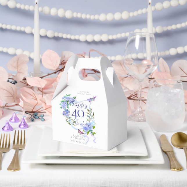 Ballotins Ruban Rose Bleu 40e Anniversaire  (Mariage)