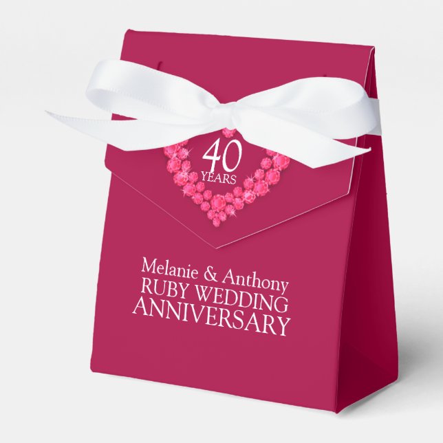 Ballotins Ruby coeur mariage 40 ans merci ballotin (Verso)